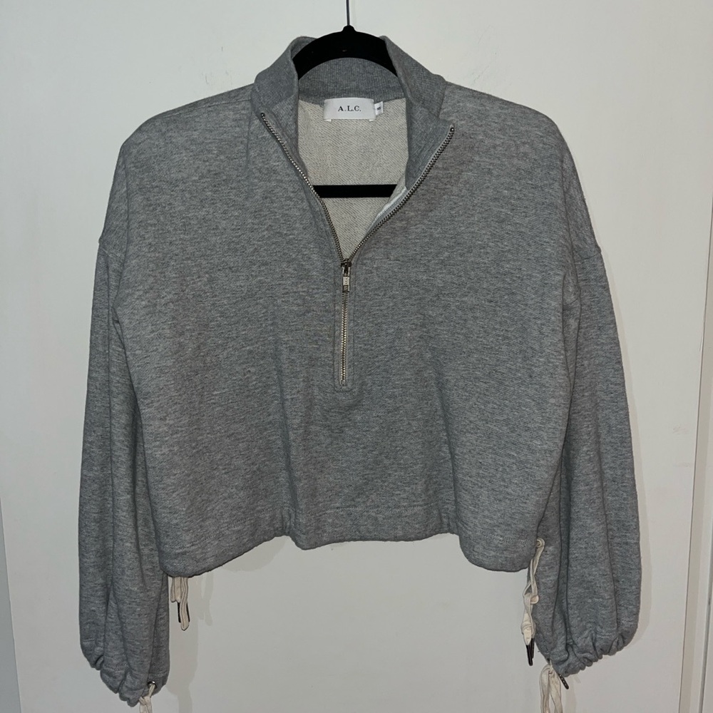 A.L.C. Heather Gray Zip-Up Sweatshirt